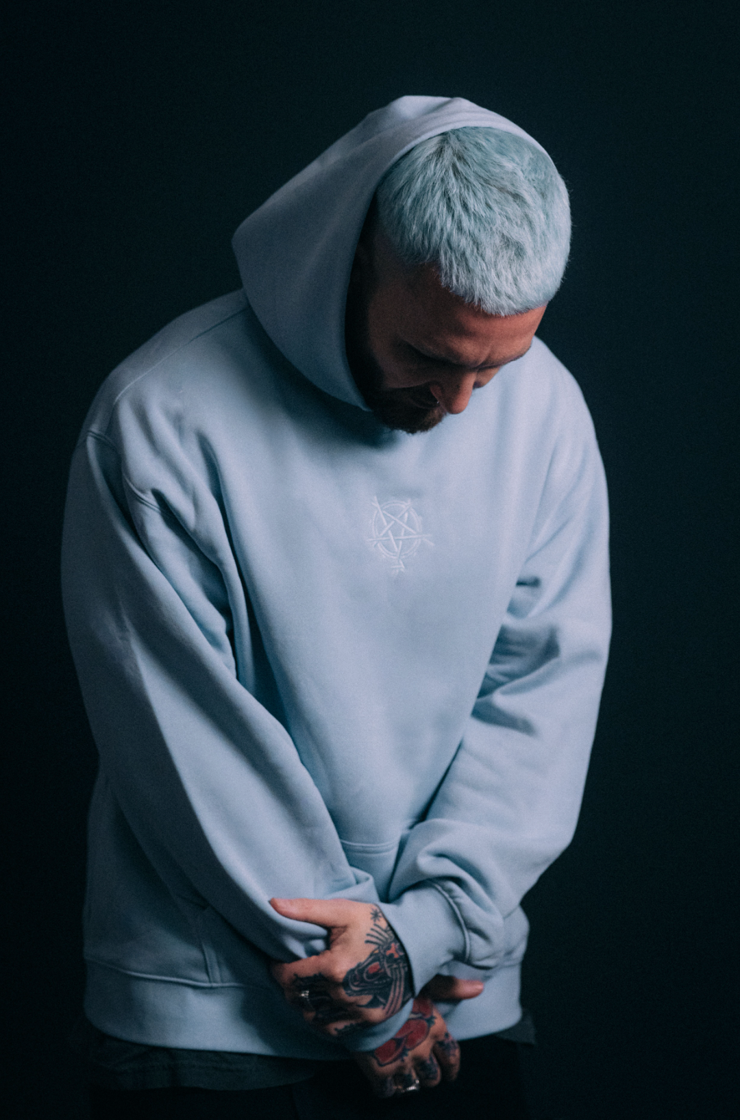 SLAM EMBROIDERED HOODIE POWDER BLUE