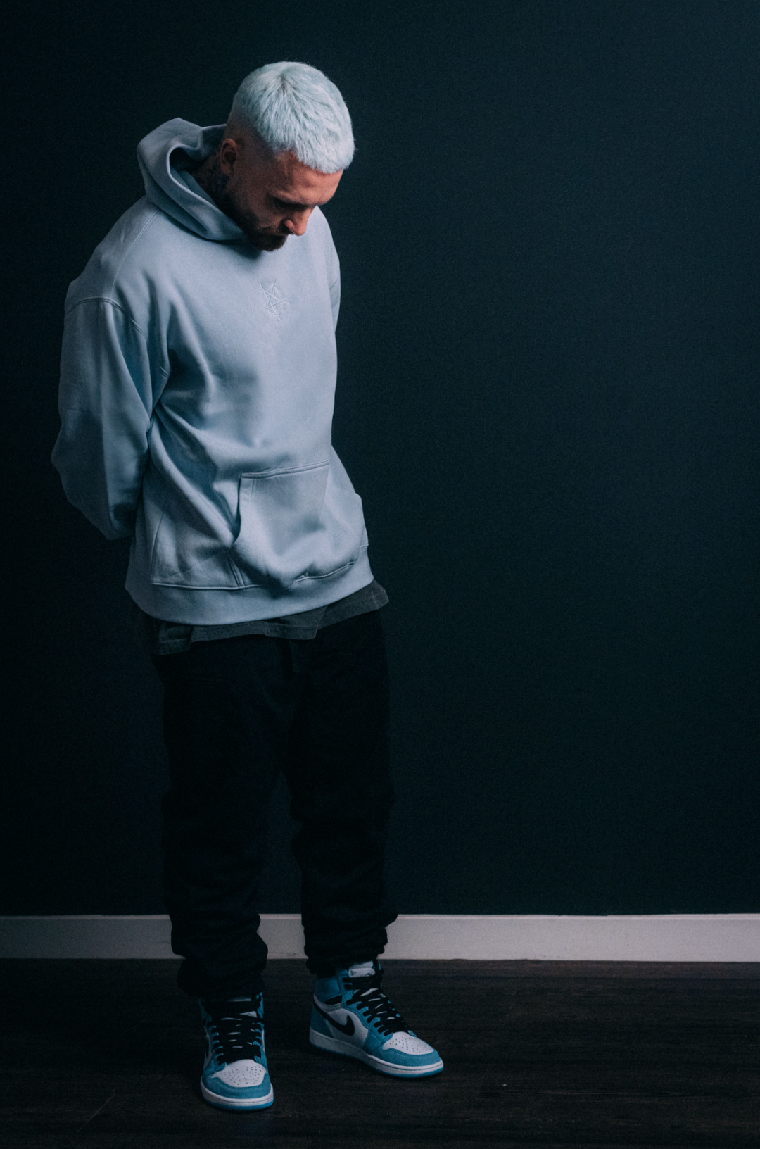 SLAM EMBROIDERED HOODIE POWDER BLUE