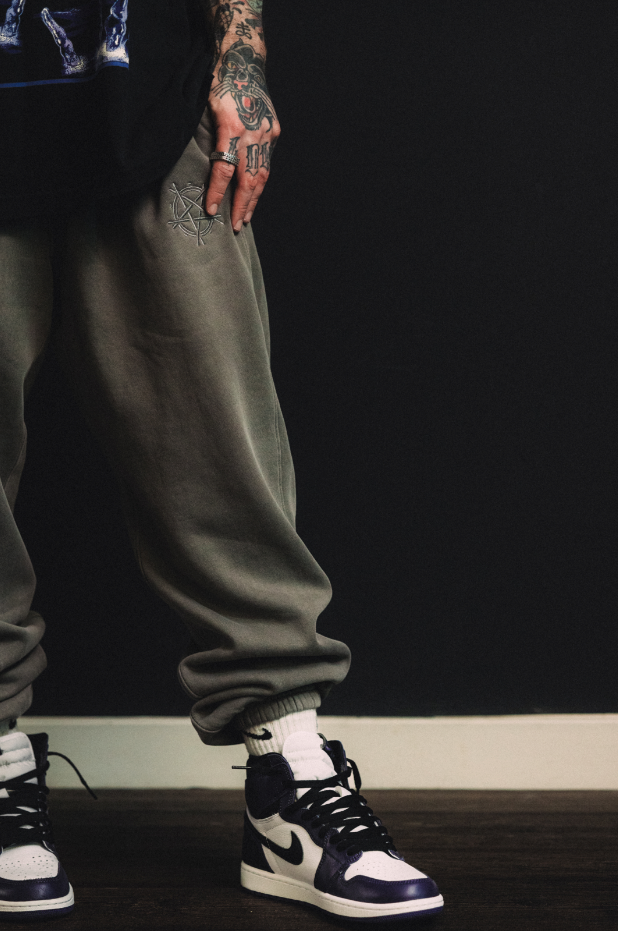 RELAX EMBROIDERED SWEATPANTS FADED GREY