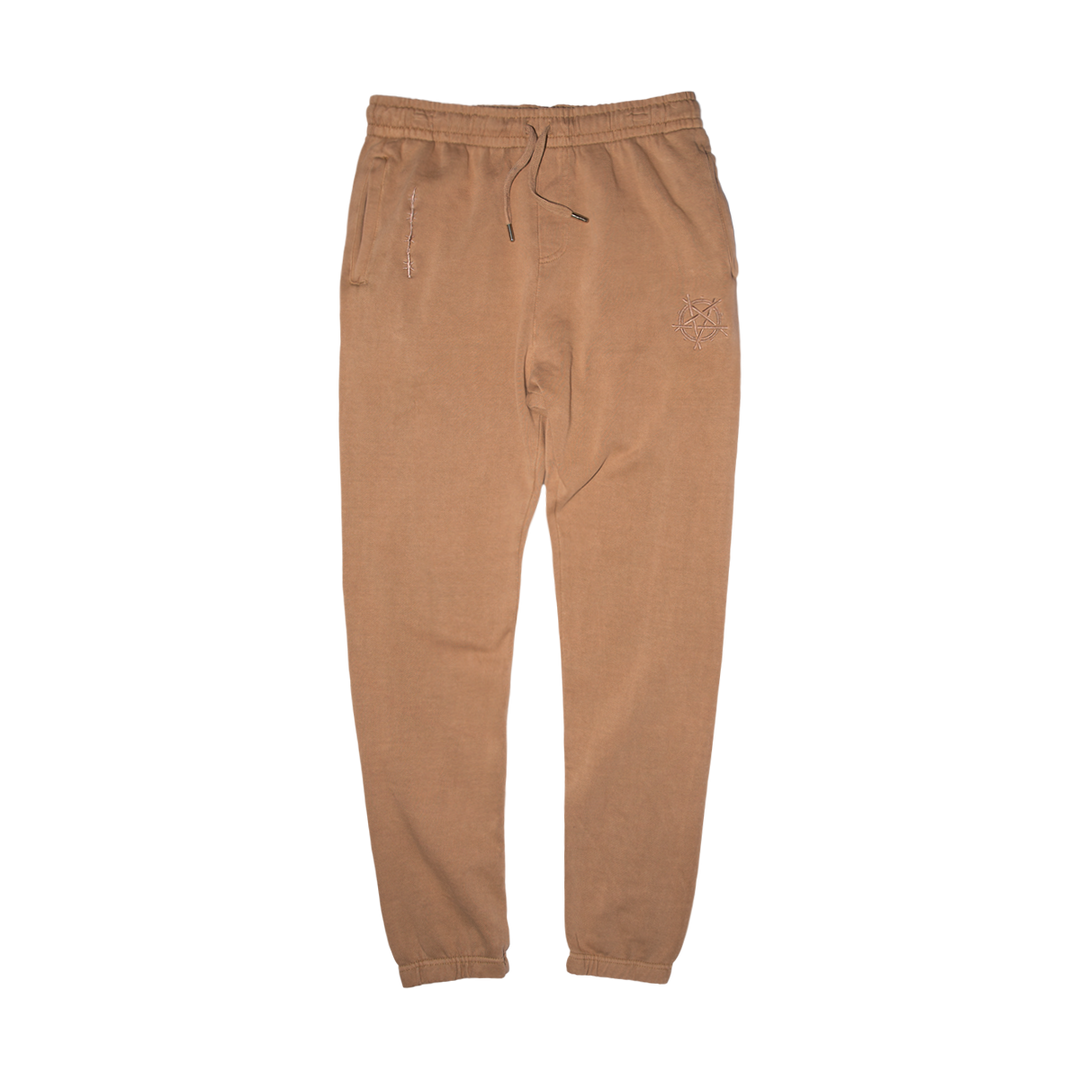 SLAM EMBROIDERED SWEATPANTS TAN