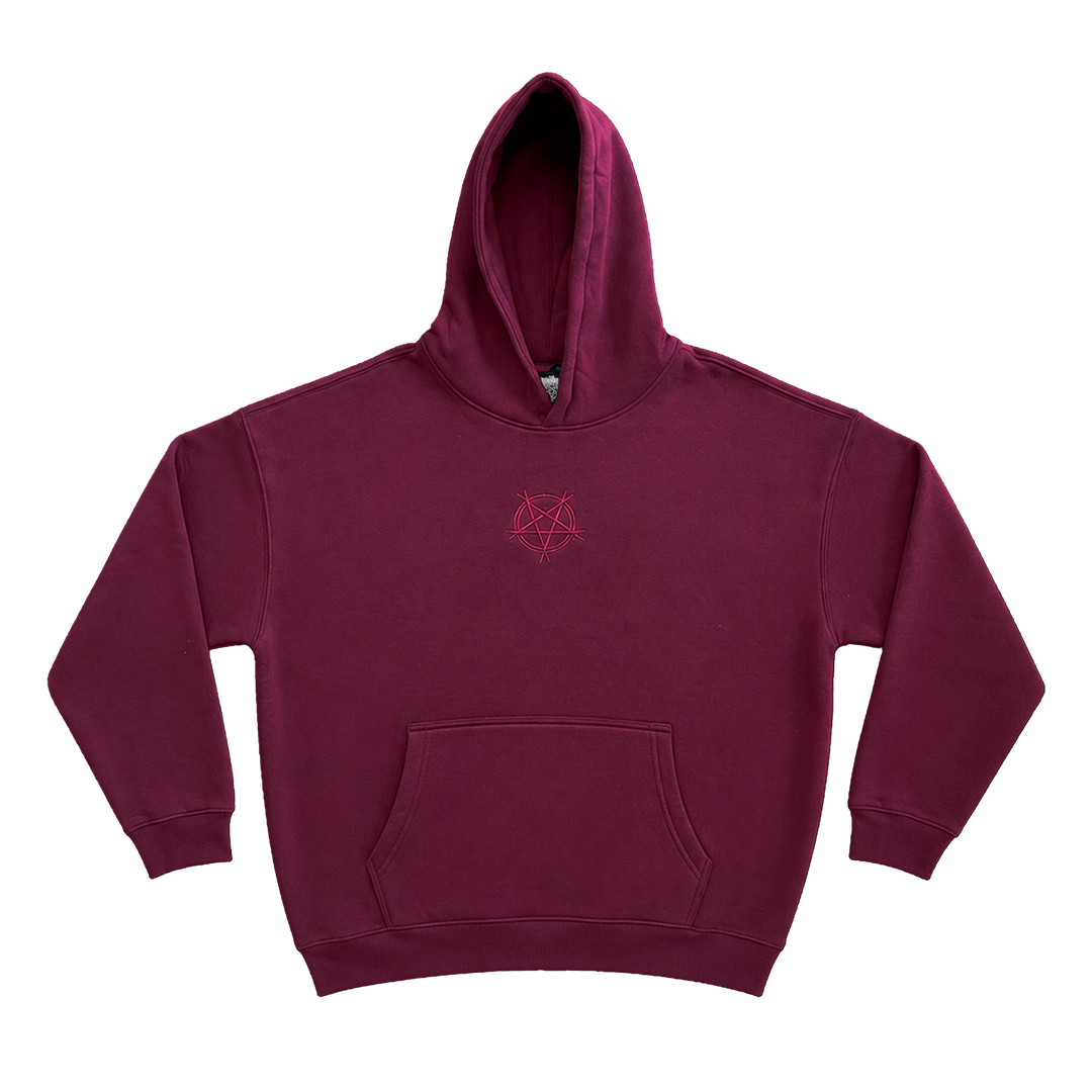 NU SLAM EMBROIDERED HOOD - DEEP CRIMSON