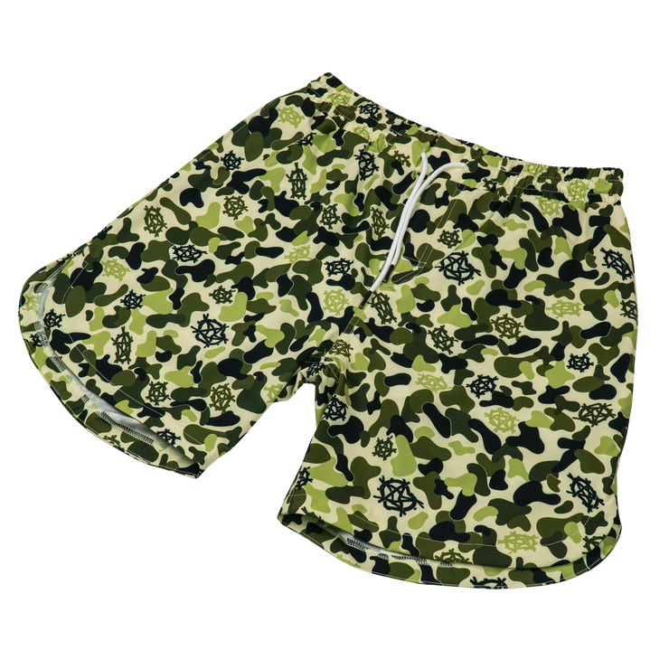 SLIME GREEN CAMO PERFORMANCE STAGE SHORTS